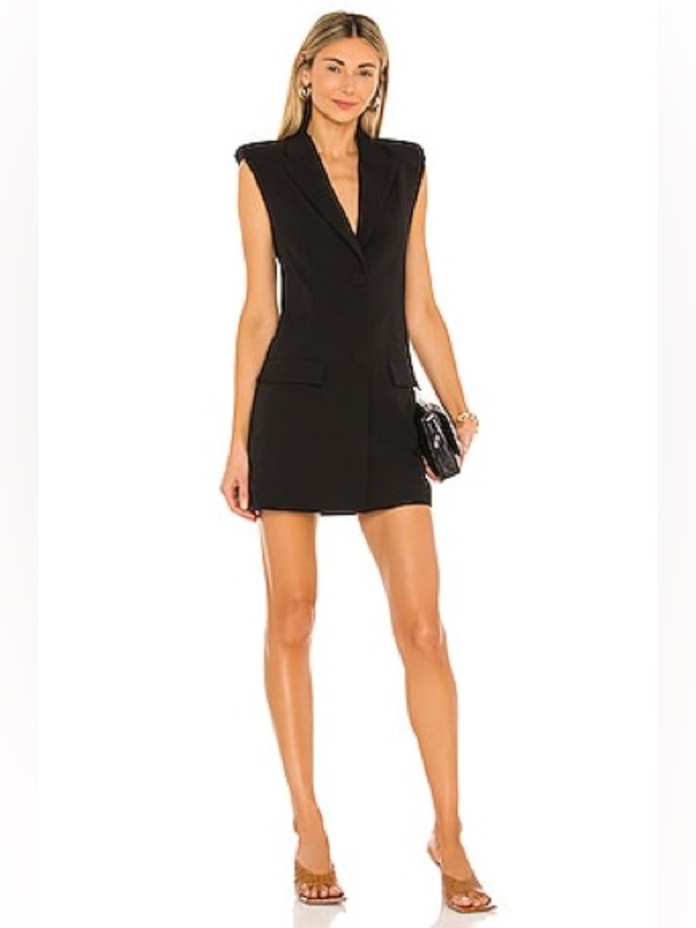 NBD Black Sleeveless Blazer Mini Dress